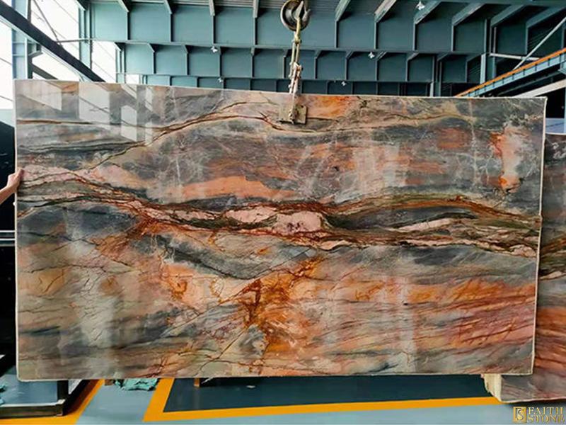 Red exotic granite slabs