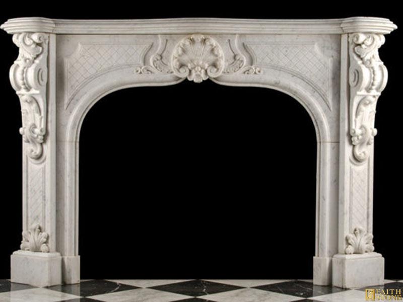 Antique Marble Louis XV Rococo Fireplace Antique Marble Louis XV Rococo Fireplace