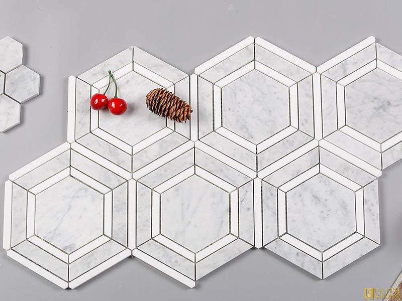 Hexagon Honeycomb Marble Mosaic Hexagon Honeycomb Marble Mosaic