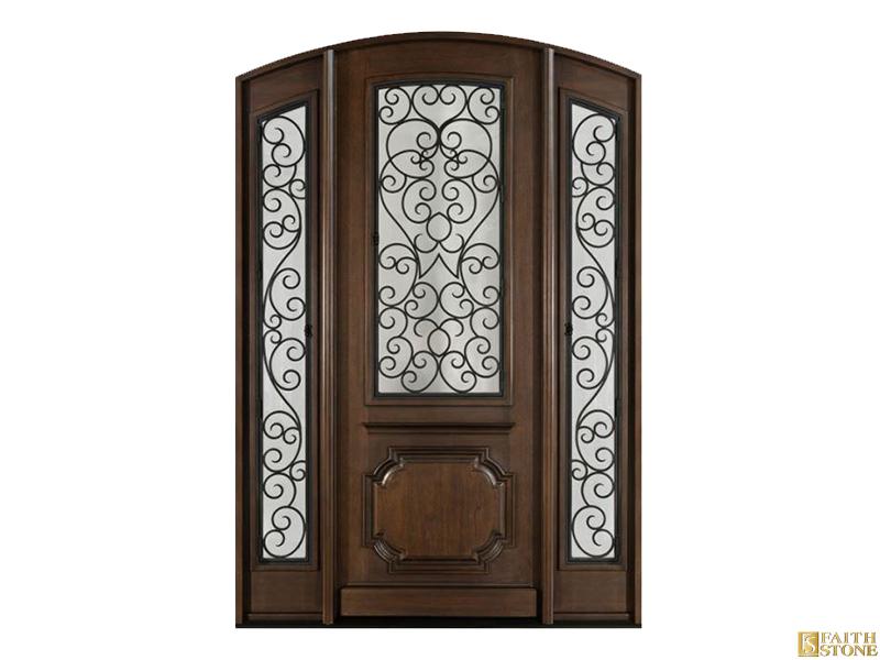 Solid wood iron front door Solid wood iron front door