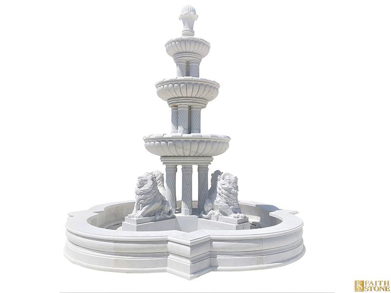 Marble Fountain with Lion Statue Marble Fountain with Lion Statue