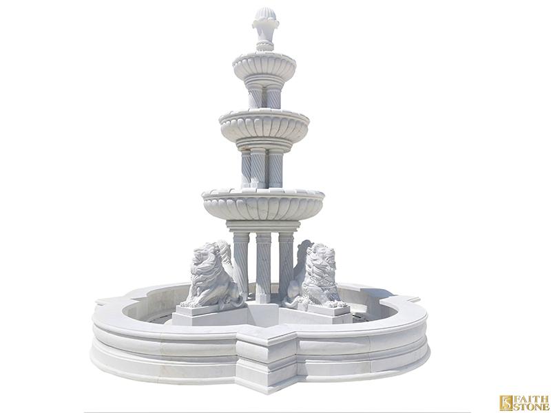 Marble Fountain with Lion Statue