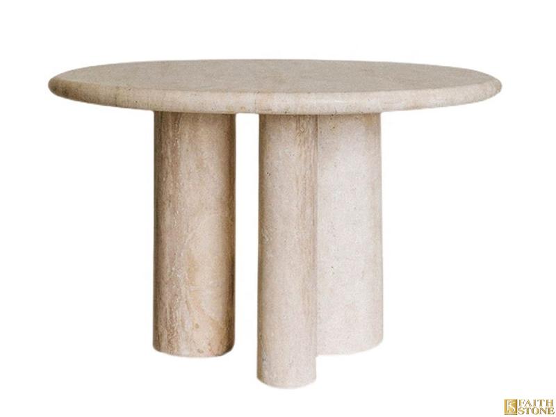 Travertine Marble Circle Table Travertine Marble Circle Table