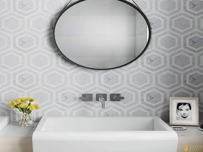 Hexagon Marble mosaic tiles Hexagon Marble mosaic tiles