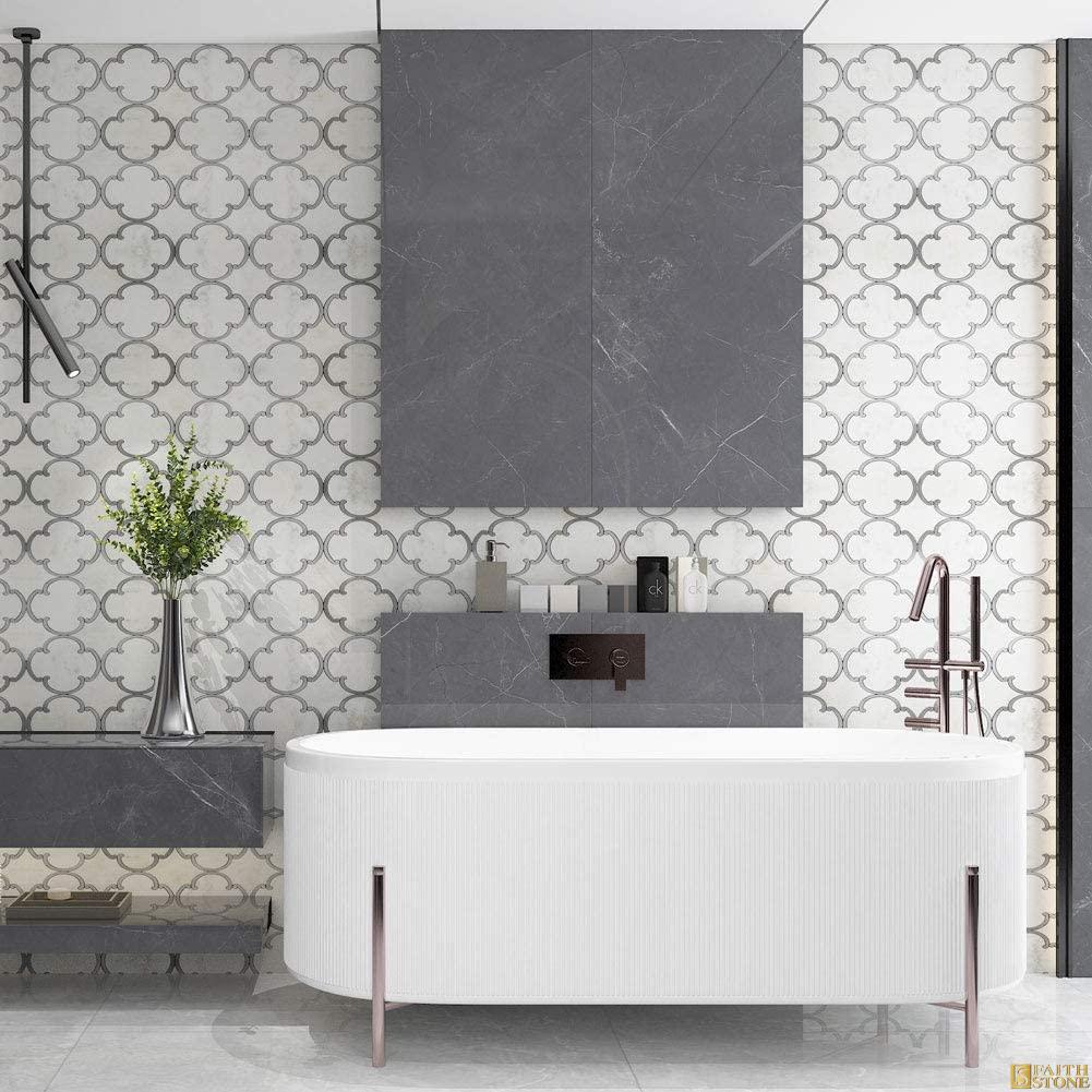 pattern white marble tile