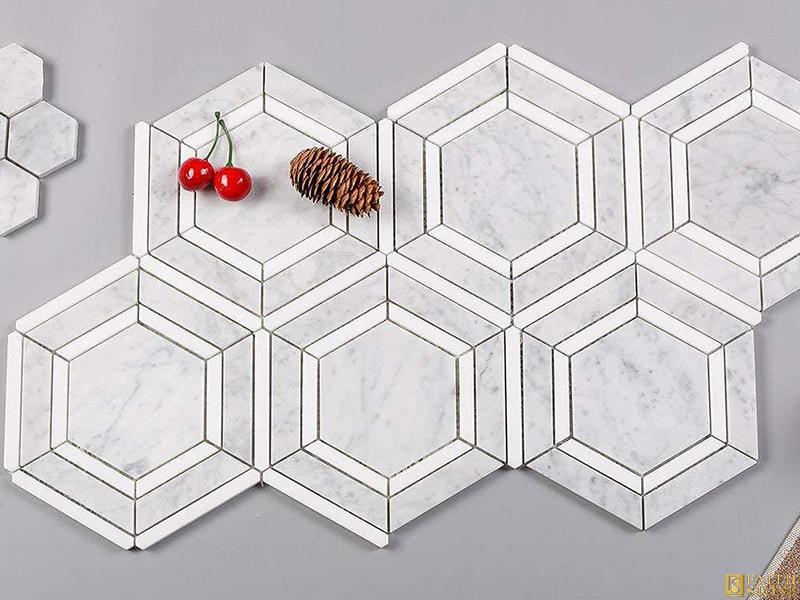 Hexagon Marble mosaic tiles Hexagon Marble mosaic tiles