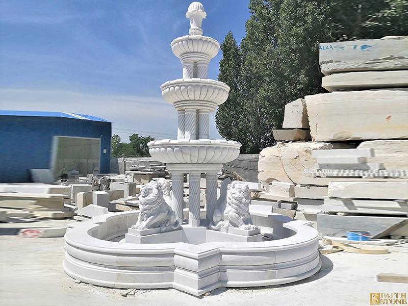 Marble Fountain with Lion Statue Marble Fountain with Lion Statue