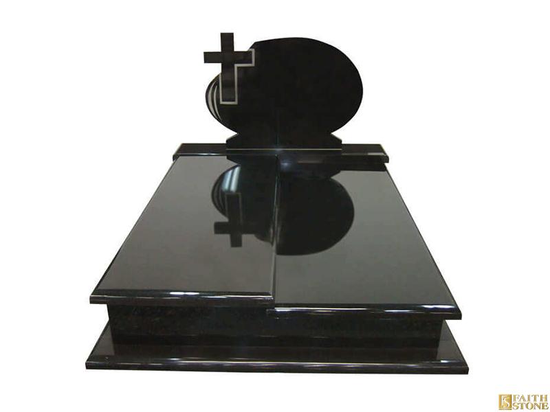 black granite headstone