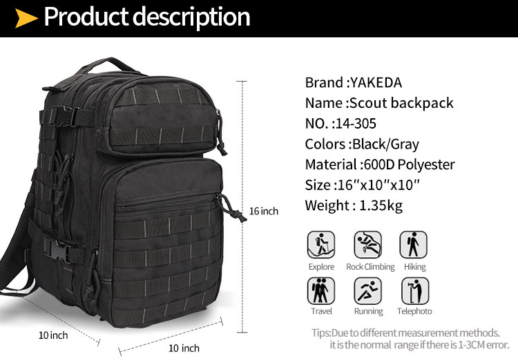 China supplier tactical backpacks
