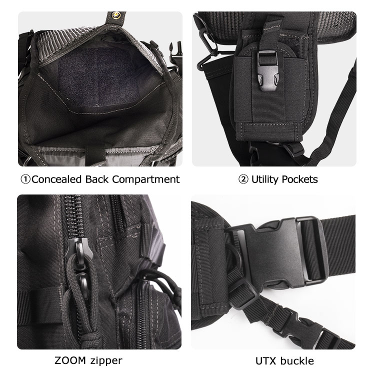 details of sling bag