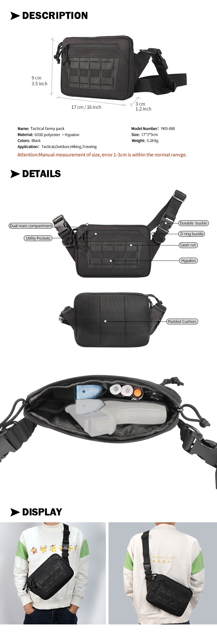 fashion tactical chest pouch
