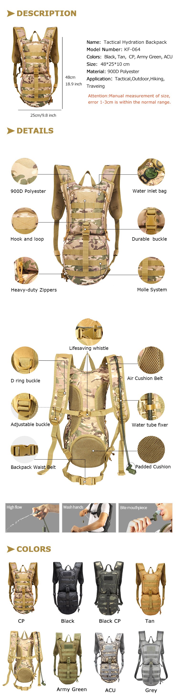 hydration water bag