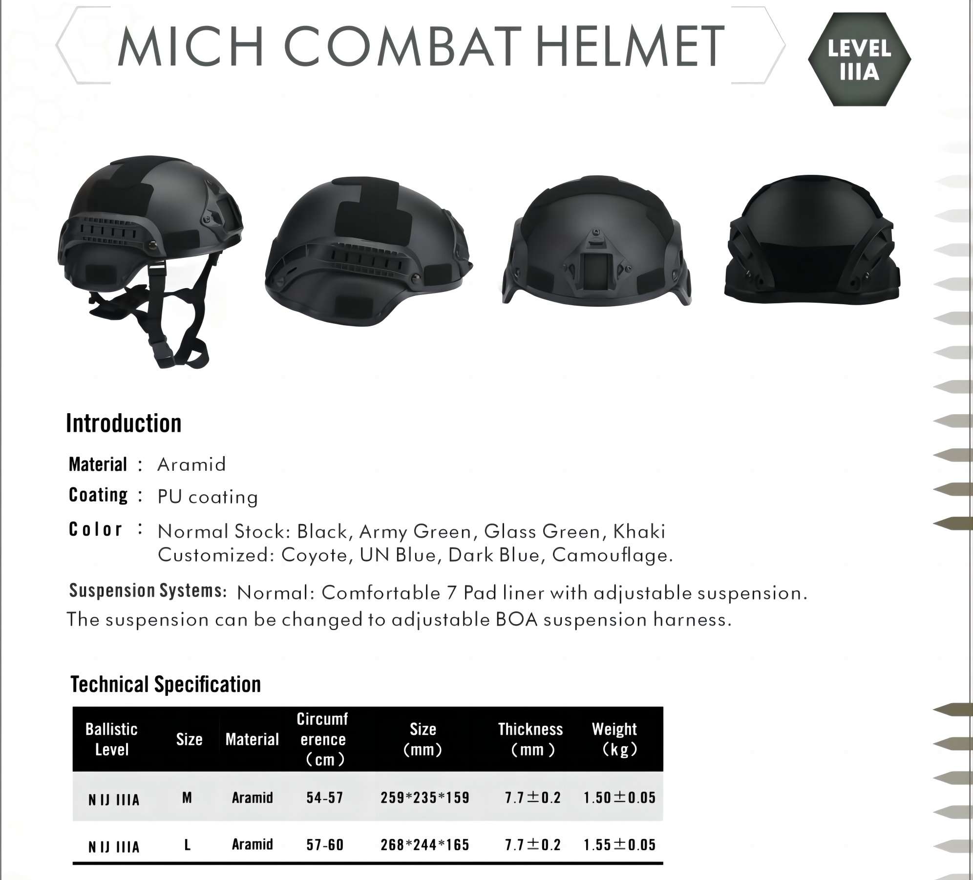 MICH bulletproof helmet