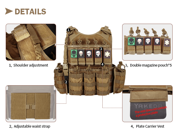 Yakeda Tactical Molle Army Vests