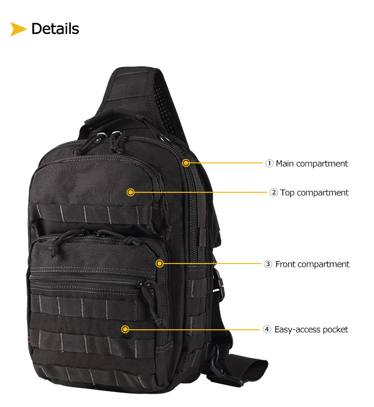 front of sling bag