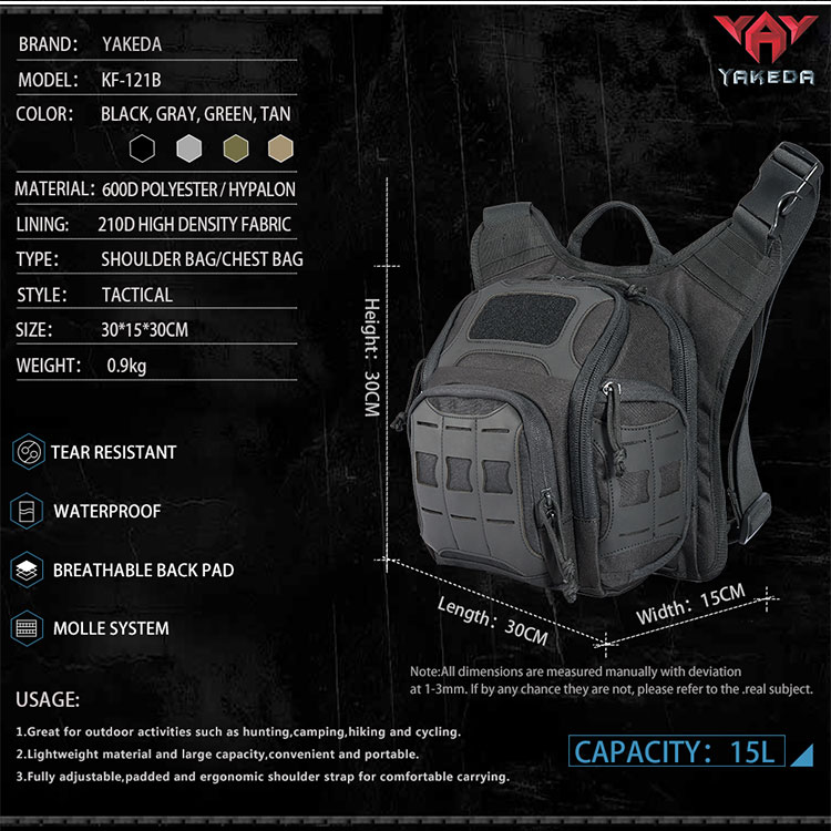 conceal outdoor tactical chest pack