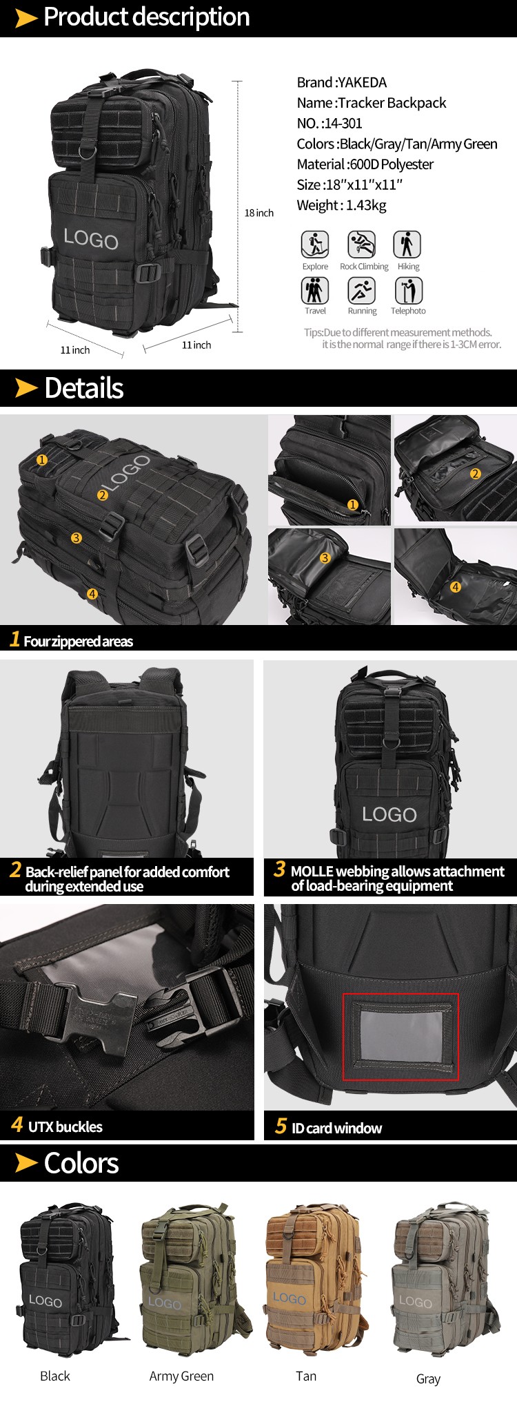custom logo backpack