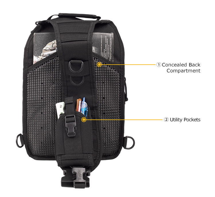 back of sling bag