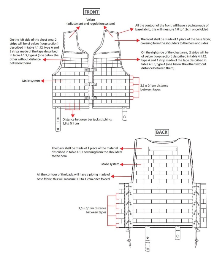 Customized military mesh vest