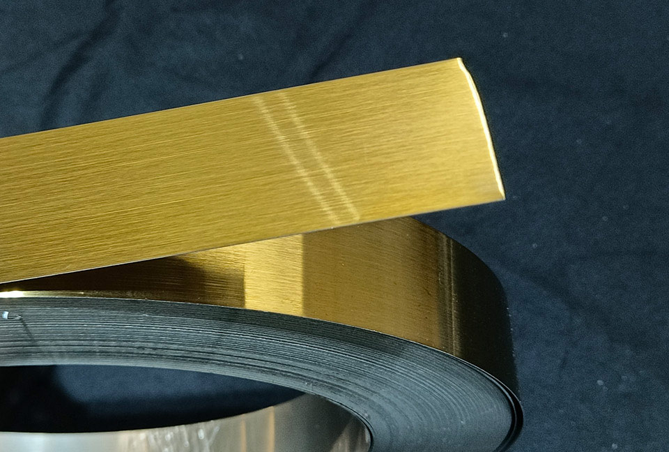 Brushed Gold Stainless Steel Strip Coil Brushed Gold Stainless Steel Strip Coil