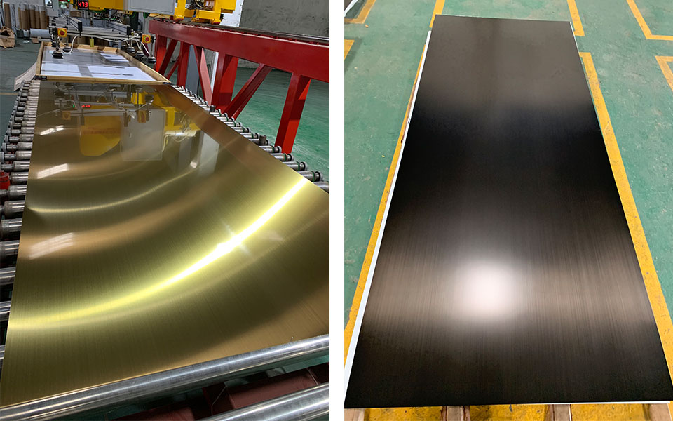 Gold hairline stainless steel sheet factory