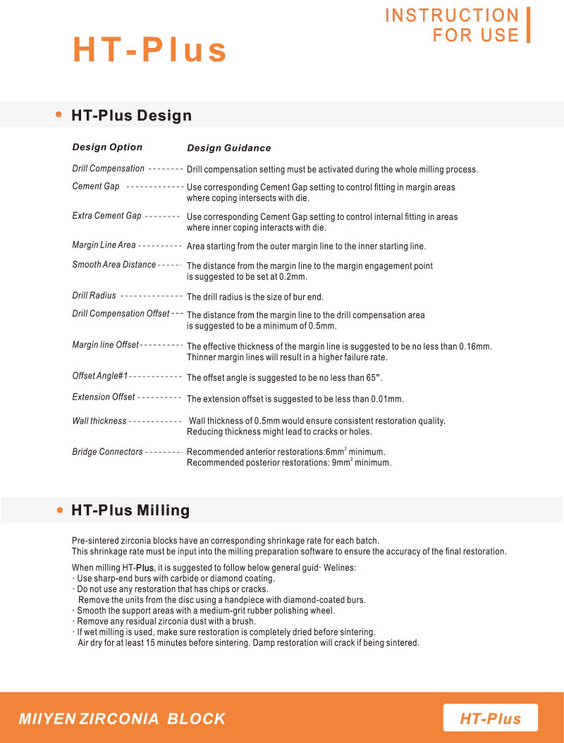 HT Plus zirconia block manufacturor