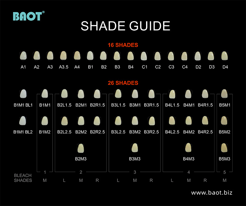 dental ceramic powder shade guide