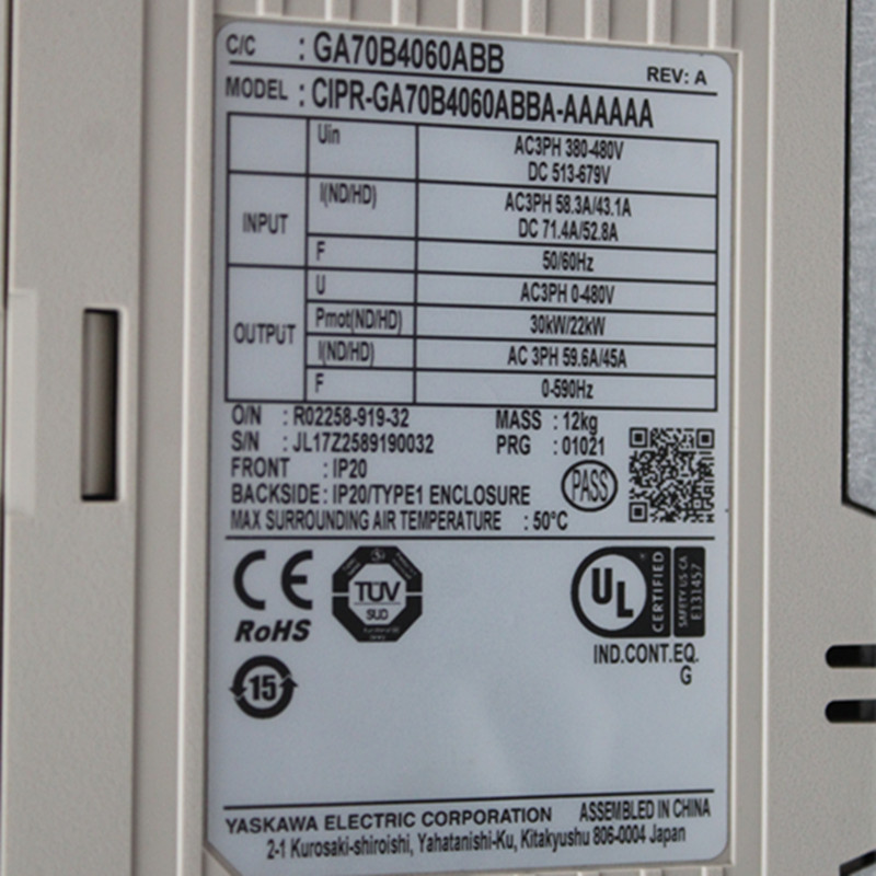 CIPR-GA70B4060ABBA-AAAAAA YASKAWA CIPR-GA70B4060ABBA-AAAAAA
