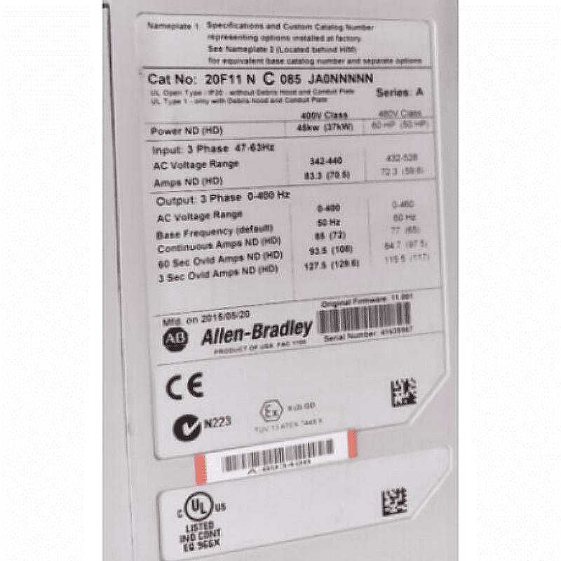 Allen-Bradley 20F11NC085JA0NNNNN 20F11NC085JA0NNNNN