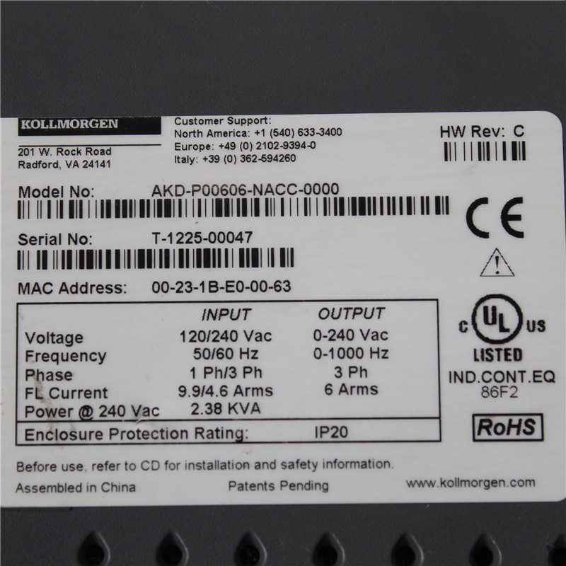 AKD-P00606-NACC-0000 Kollmorgen AKD-P00606-NACC-0000