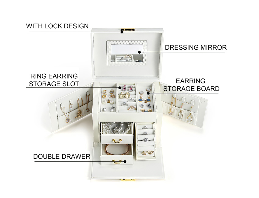 White Jewelry Storage Box White Jewelry Storage Box