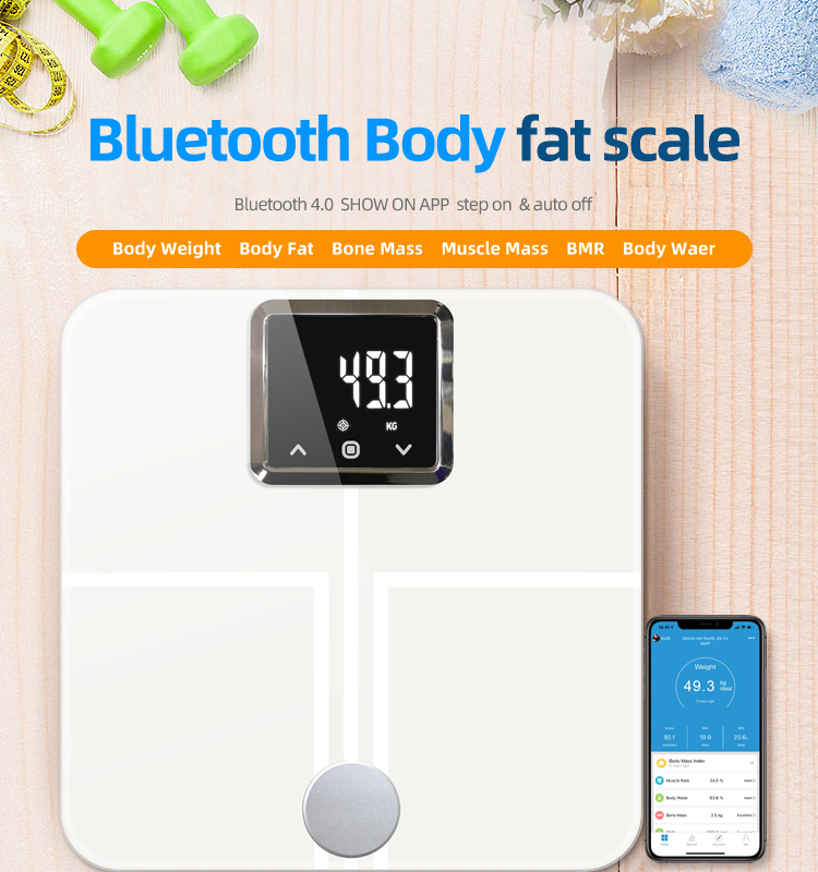 Bluetooth Connected Bathroom Smart Scale fit size Bluetooth Connected Bathroom Smart Scale fit size
