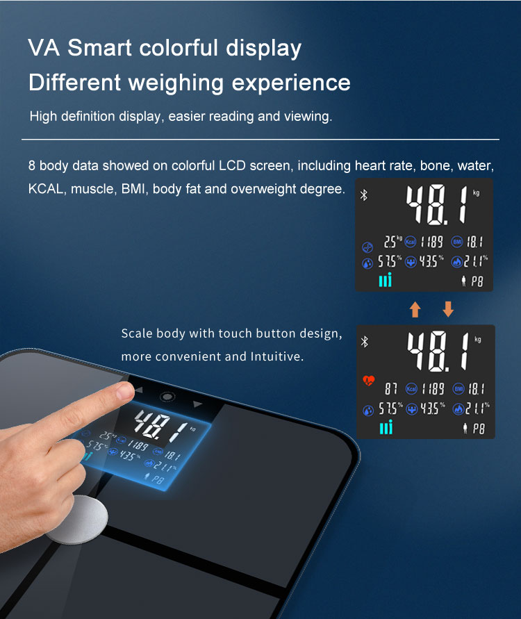 Wireless Body Fat Percentage Tracker Analyze function scale 