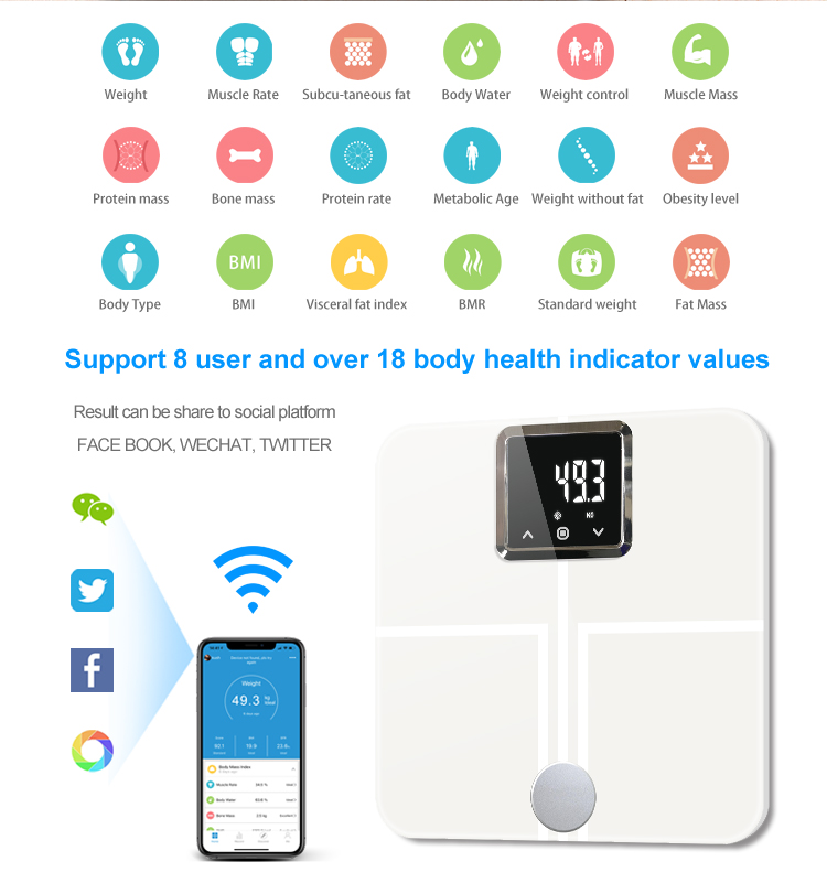 Auto-Calibration Auto-Off smart scale 