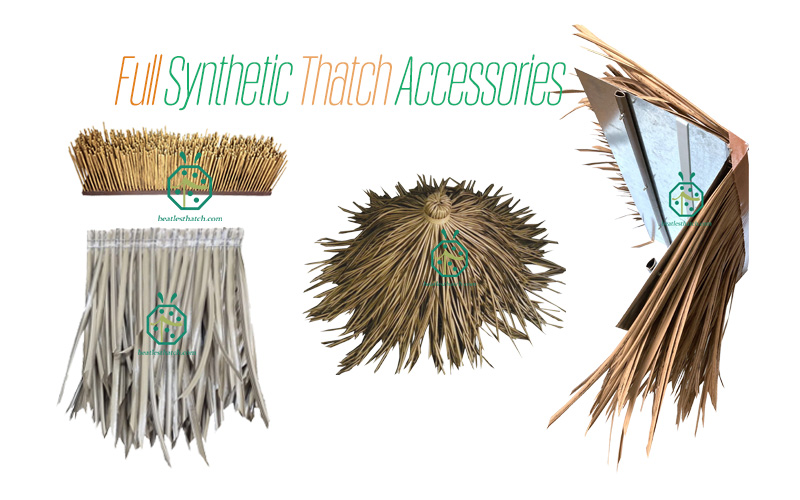 Ridge thatch, hip valley thatch roof, eave thatch roof for synthetic thatch roof accessories