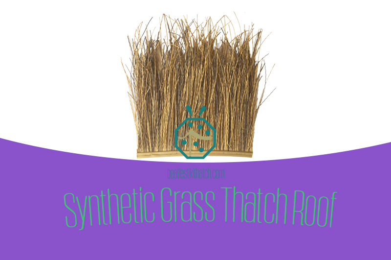 Synthetic grass thatch roof panels for outdoor palapa, tiki hut construction