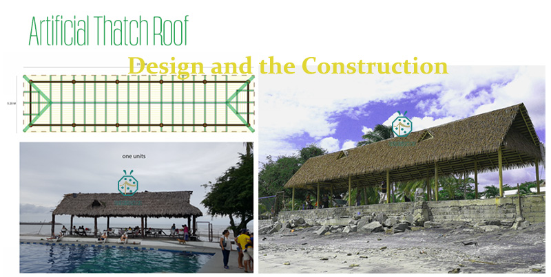 Imitation cadjan thatch roof for waterfront theme park pavilion roof design