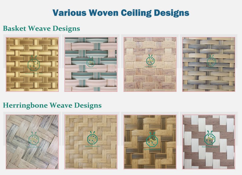 Plastic bamboo woven ceiling mat designs for home or commercial interior ceiling decoration