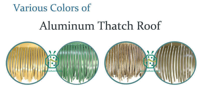 Various colors steel thatch roof for beach palapa roof decoration