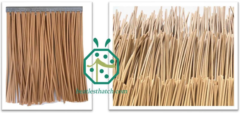 Flat looking synthetic straw thatch roof for beach resort hotel
