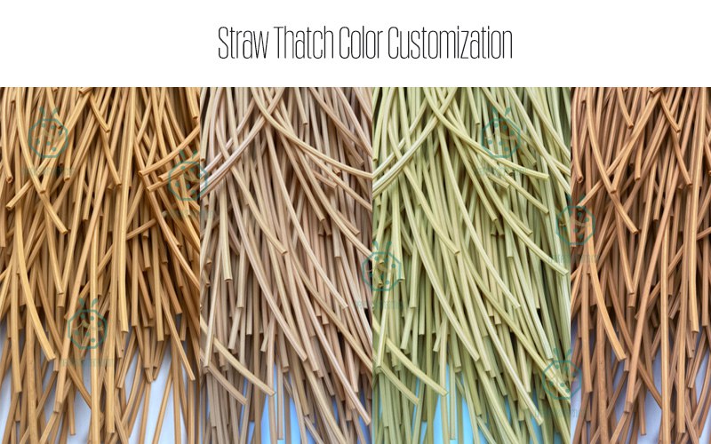 Color customization for fake straw thatch roof Color customization for fake straw thatch roof