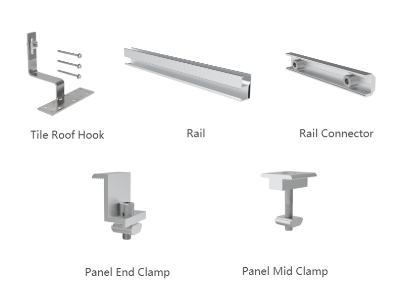 tile roof hooks kits for solar mounting system