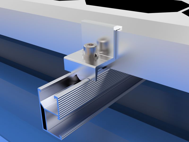 Panel Clamp for end side fixing solar mounting system