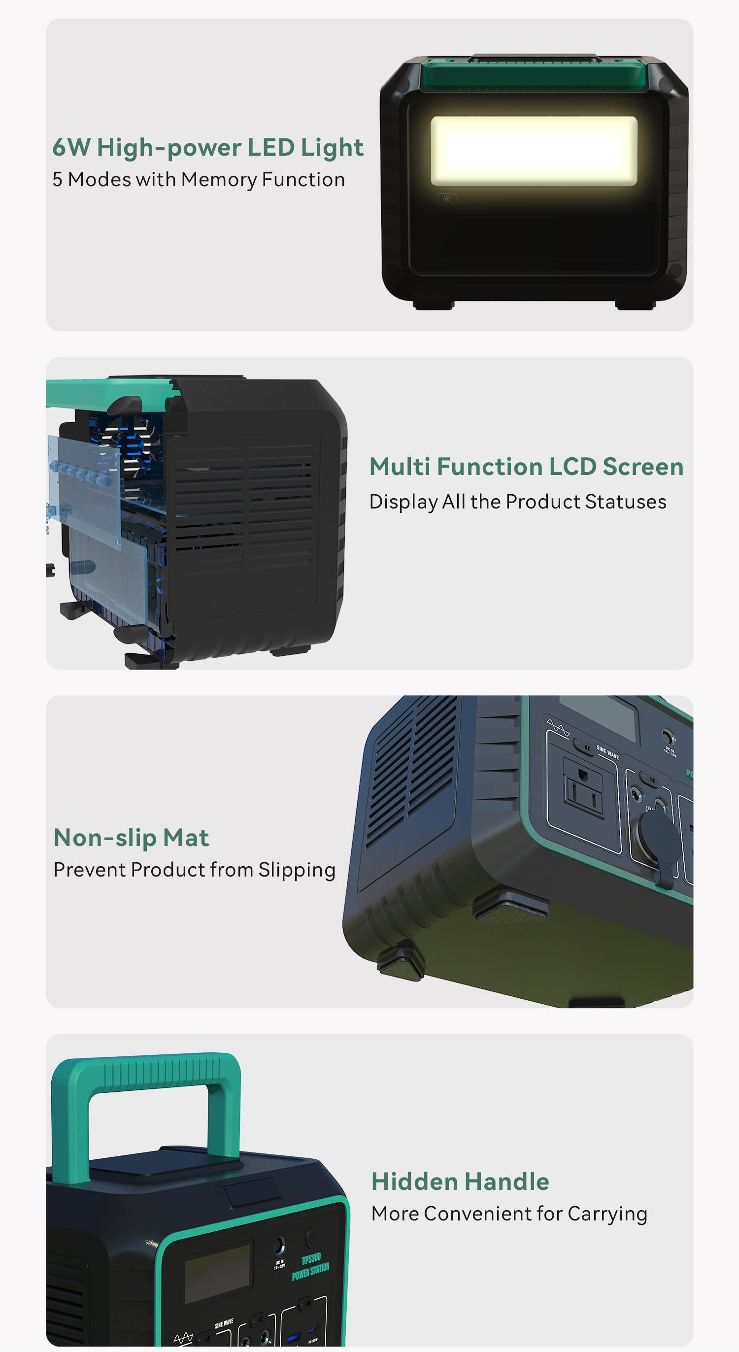 Portable Power Station with LED Light