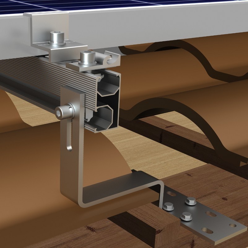 Tile roof solar panel bracket