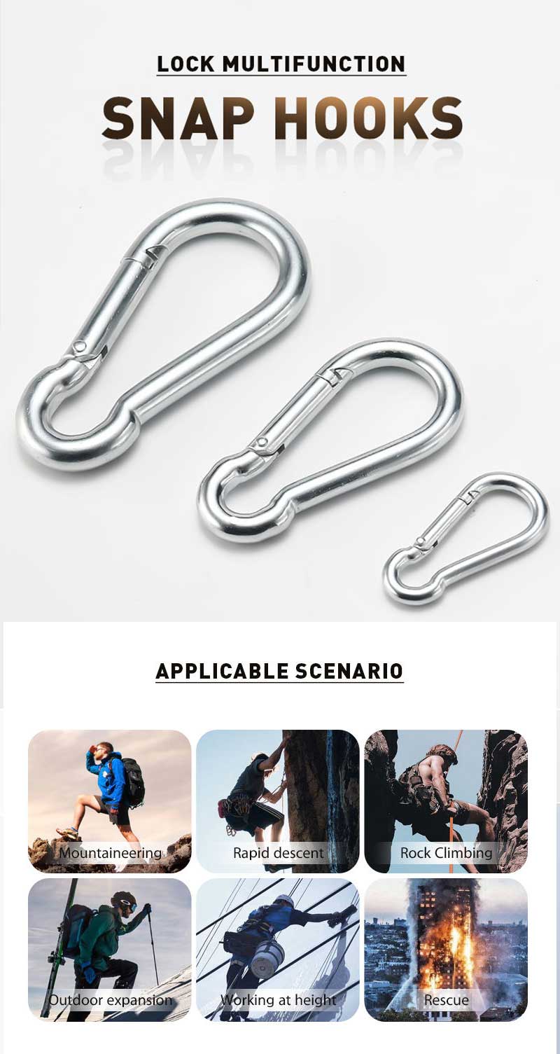 Carabiner 4-10mm Stainless Steel Clips