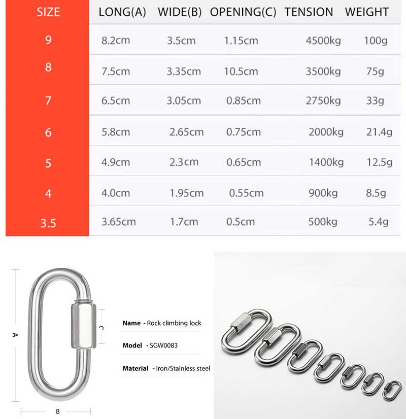 Carabiner Stainless Steel 