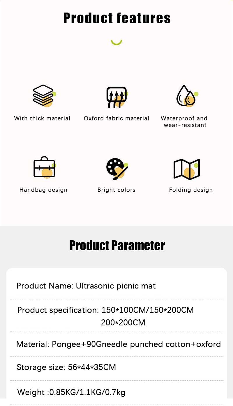 Ultrasonic picnic mat OEM