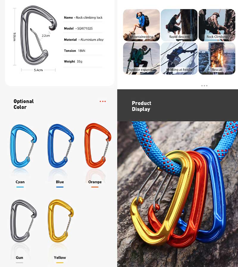 Aluminum Carabiner Hooks