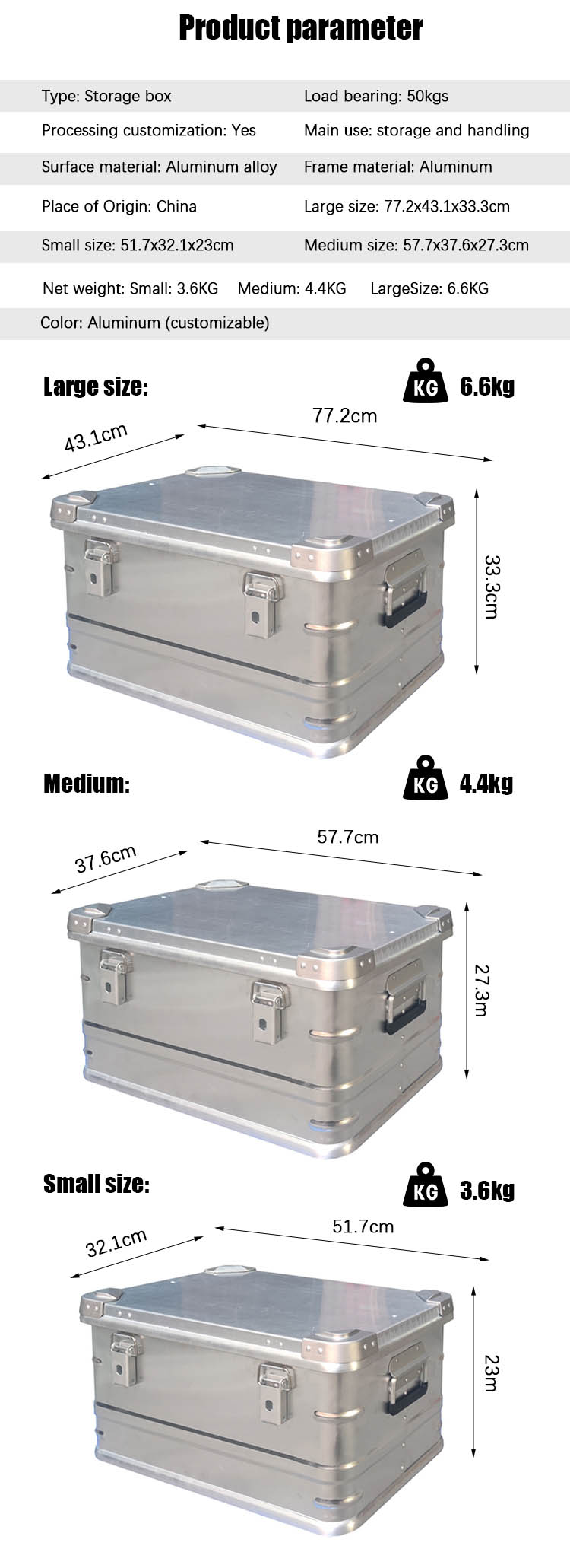 outdoor aluminum alloy storage box